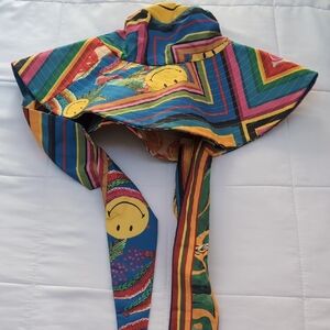 FARM Rio Colorful Striped Hat with Smiley Accents